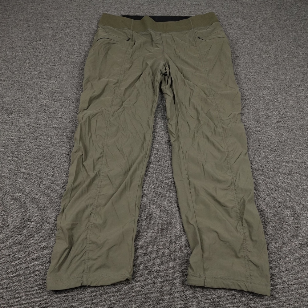 PrAna Koen Pants Womens 2XL Green Mid Rise Straight Leg Hiking Outdoor Travel